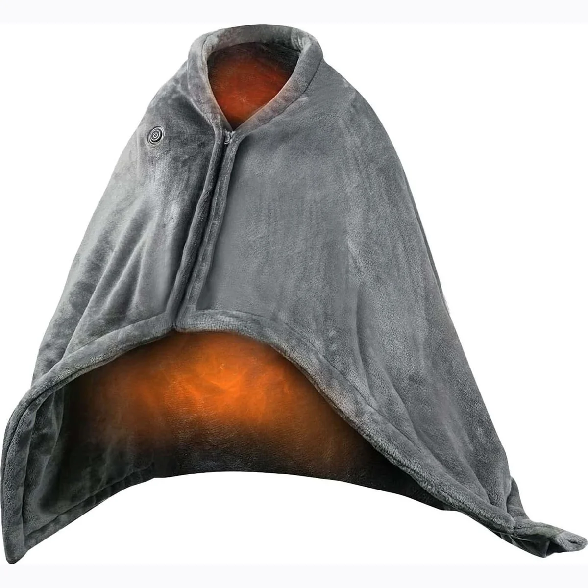 USB Heated Blanket Electric Heated Blanket Heated Poncho Shawl Wrap Throw with Zipper Washable for Home Office 59*31in