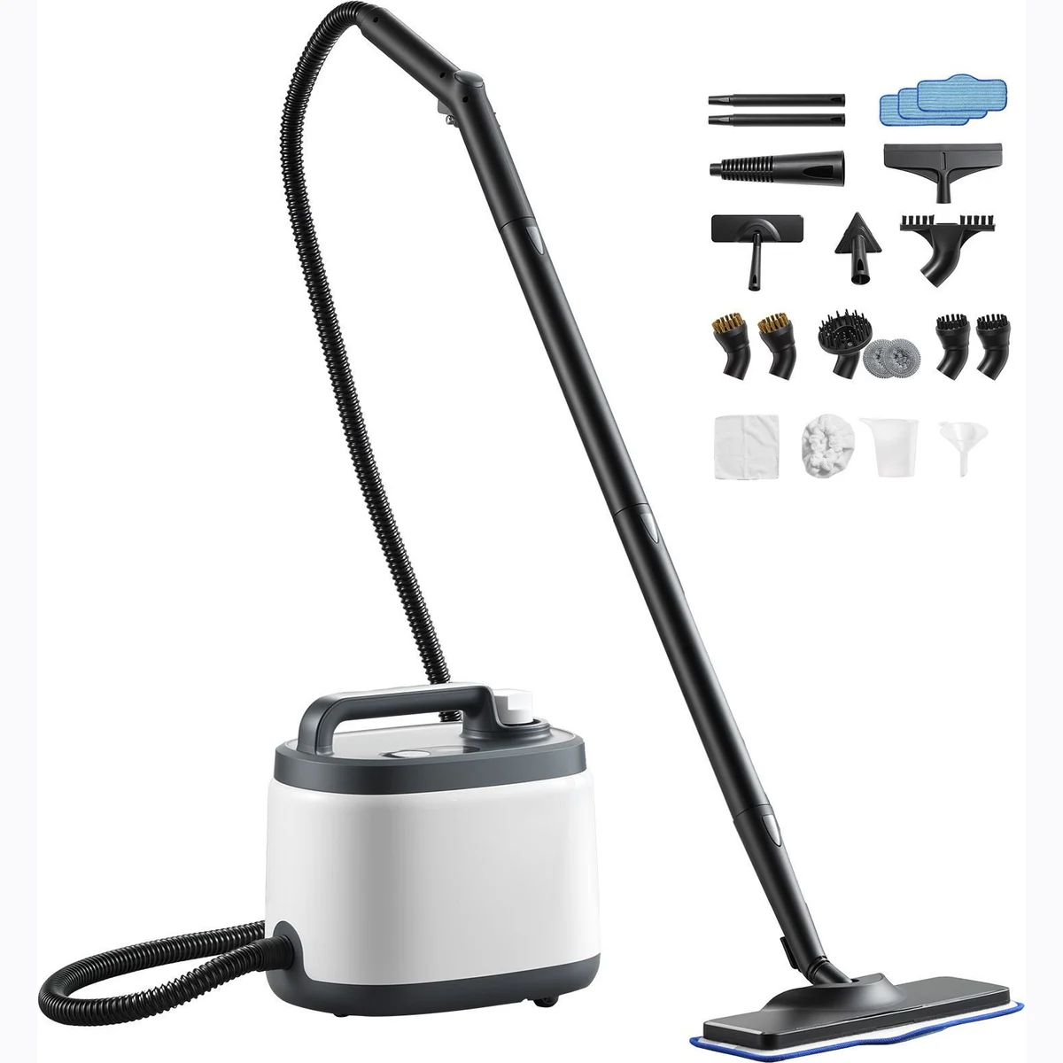 Steam Cleaner, 51 oz Tank, Steamer for Cleaning with 19 Accessories, Extended Power Cord and Hose, Portable Handle, Fast Heating, Powerful Canister Steam Cleaner for Home, Car Detailing, Floors