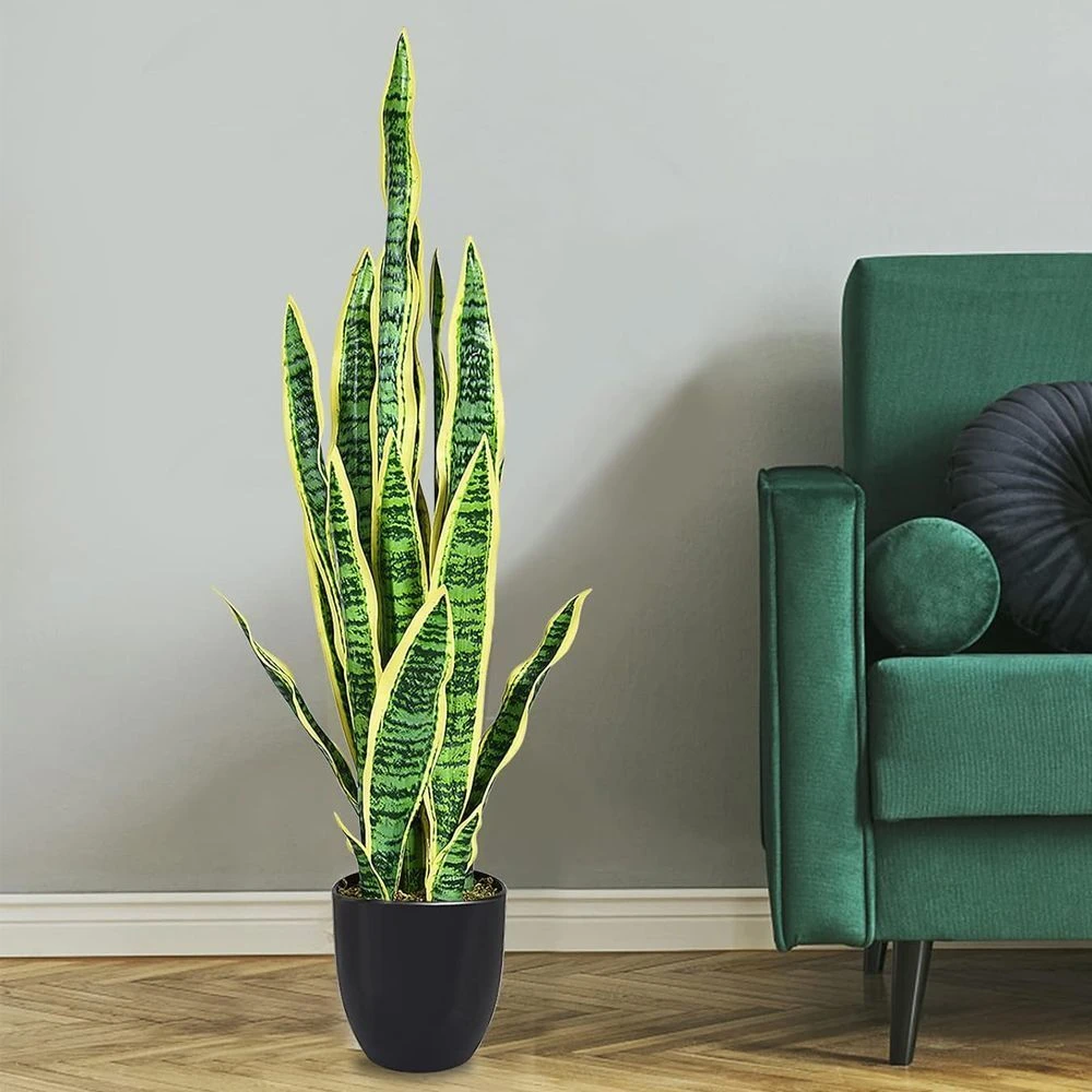 1PC 35.5 inches Indoor and Outdoor Decoration Fake Snake Plant Artificial Plant