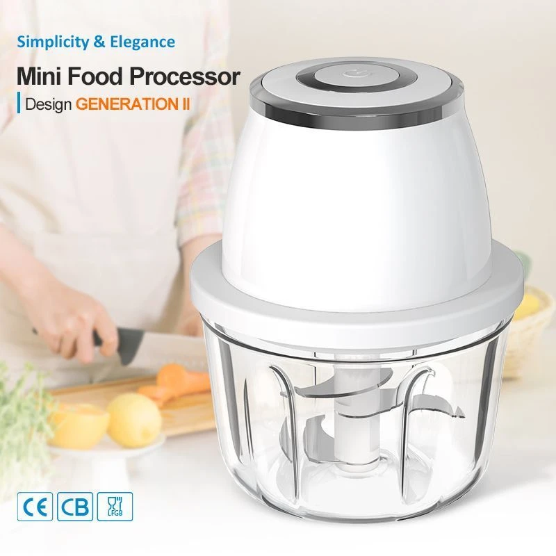 Electric Food Chopper with LED Indicator, 350ml Cordless Mini Food Processor for Garlic, Onion, Vegetables & Meat – Rechargeable USB-C Blender, Baby Food Portable