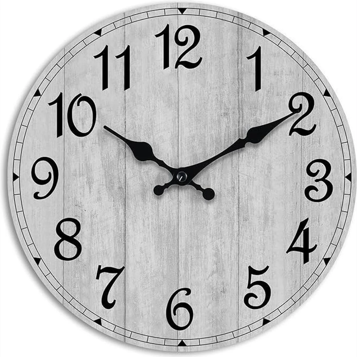 Wall Clock, Rustic Wall Clocks Battery Operated Silent Non Ticking, Country Round Wooden Clocks Farmhous Wall Decorative for Kitchen, Bathroom, Living Room