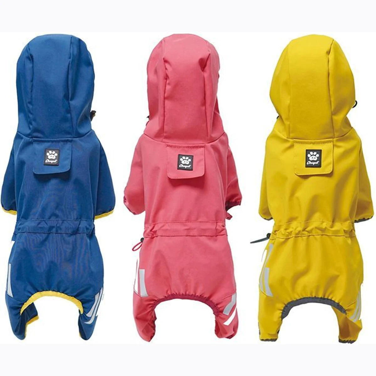 Small dog raincoat; body full surrounding; waterproof poncho pet clothes; with tow holes in the back
